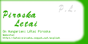 piroska letai business card